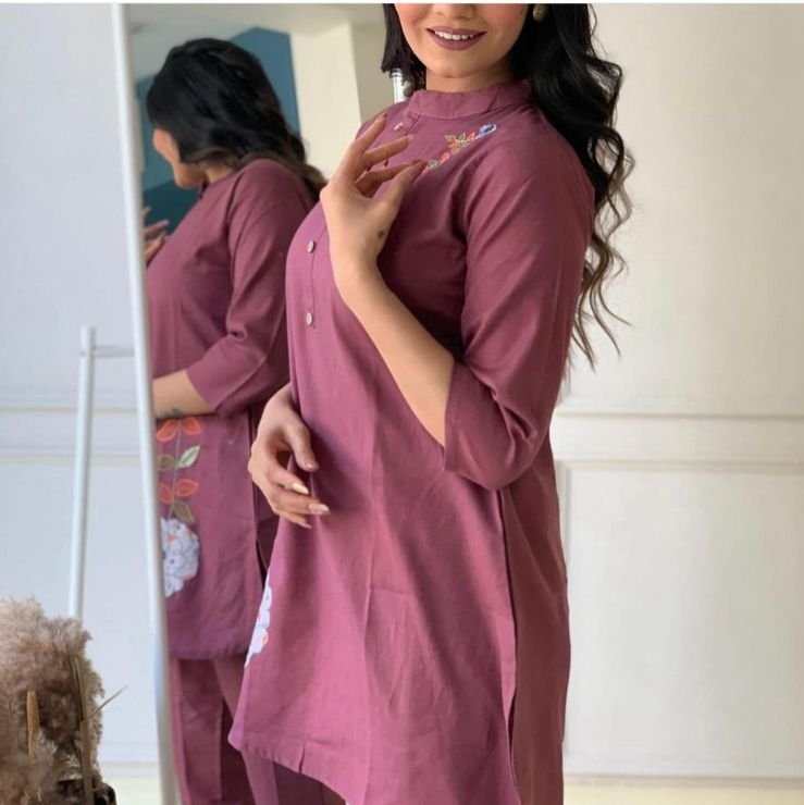 Pure Cotton Slub Handwork Co-Ord Set